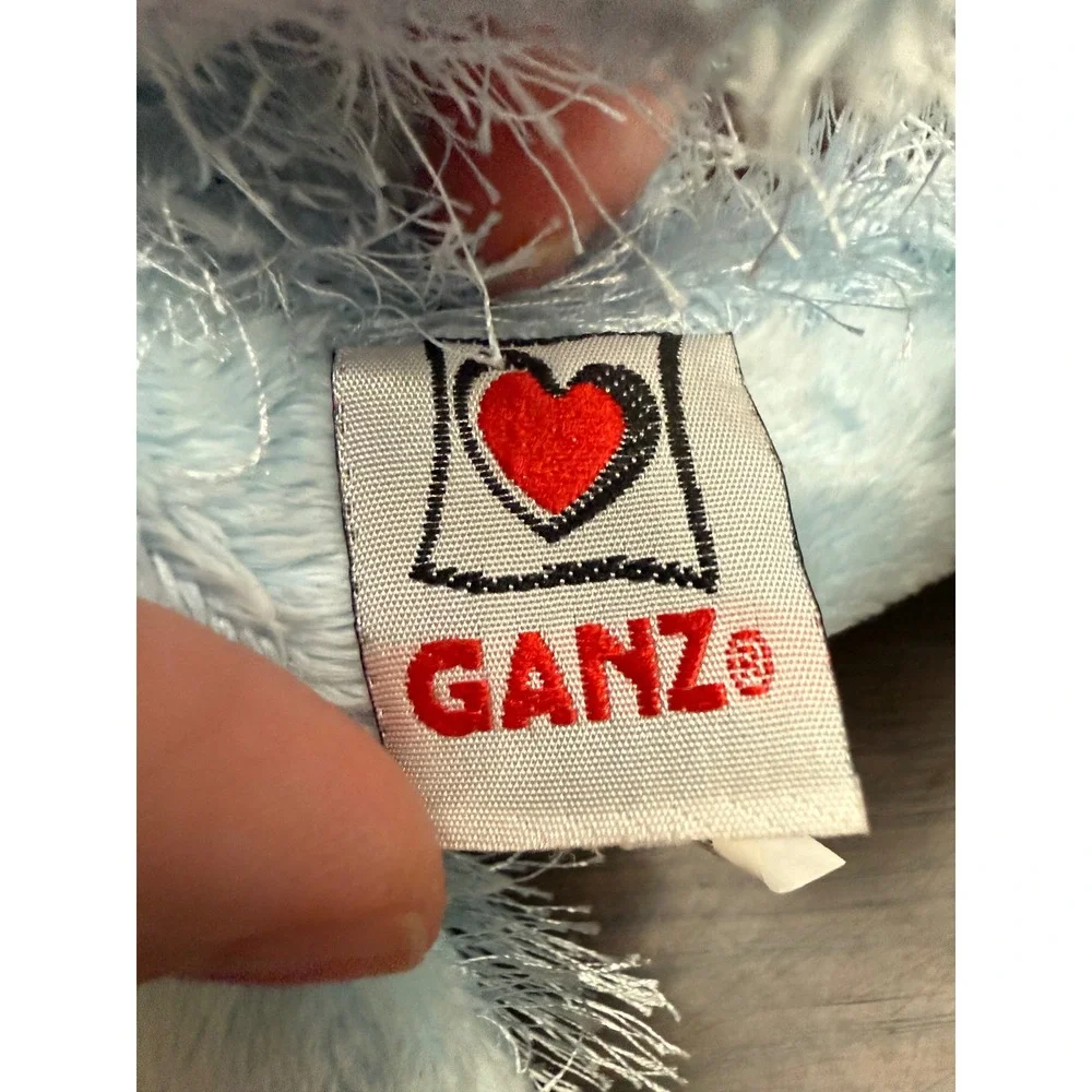 Ganz Webkinz Blue Whale‎ HM356 Light Blue Fuzzy Tinsel Plush Stuffed Animal Toy